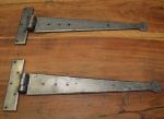 Dark Pewter, Wrought Iron 15" Penny End Tee Hinges, Rust resistant Finish